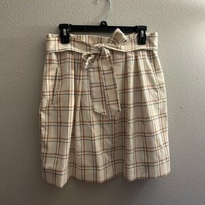 Plaid Skirt with Belt